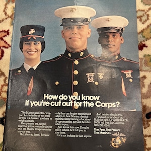 1980’s USMC Magazine cutout Advertisement