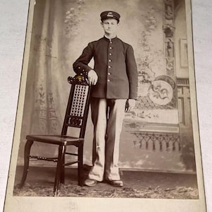1890’s Rare USMC Antique ID&#39;d American US Marine Corps Uniform Cabinet Photo!