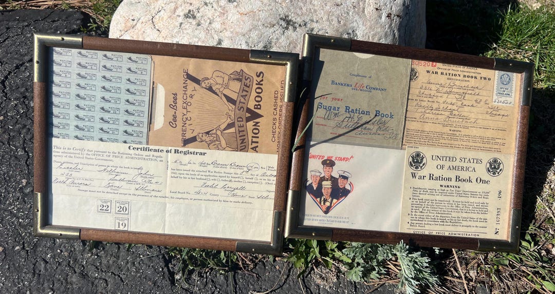 1942 WW2 War Ration Books With Certificates - Etsy