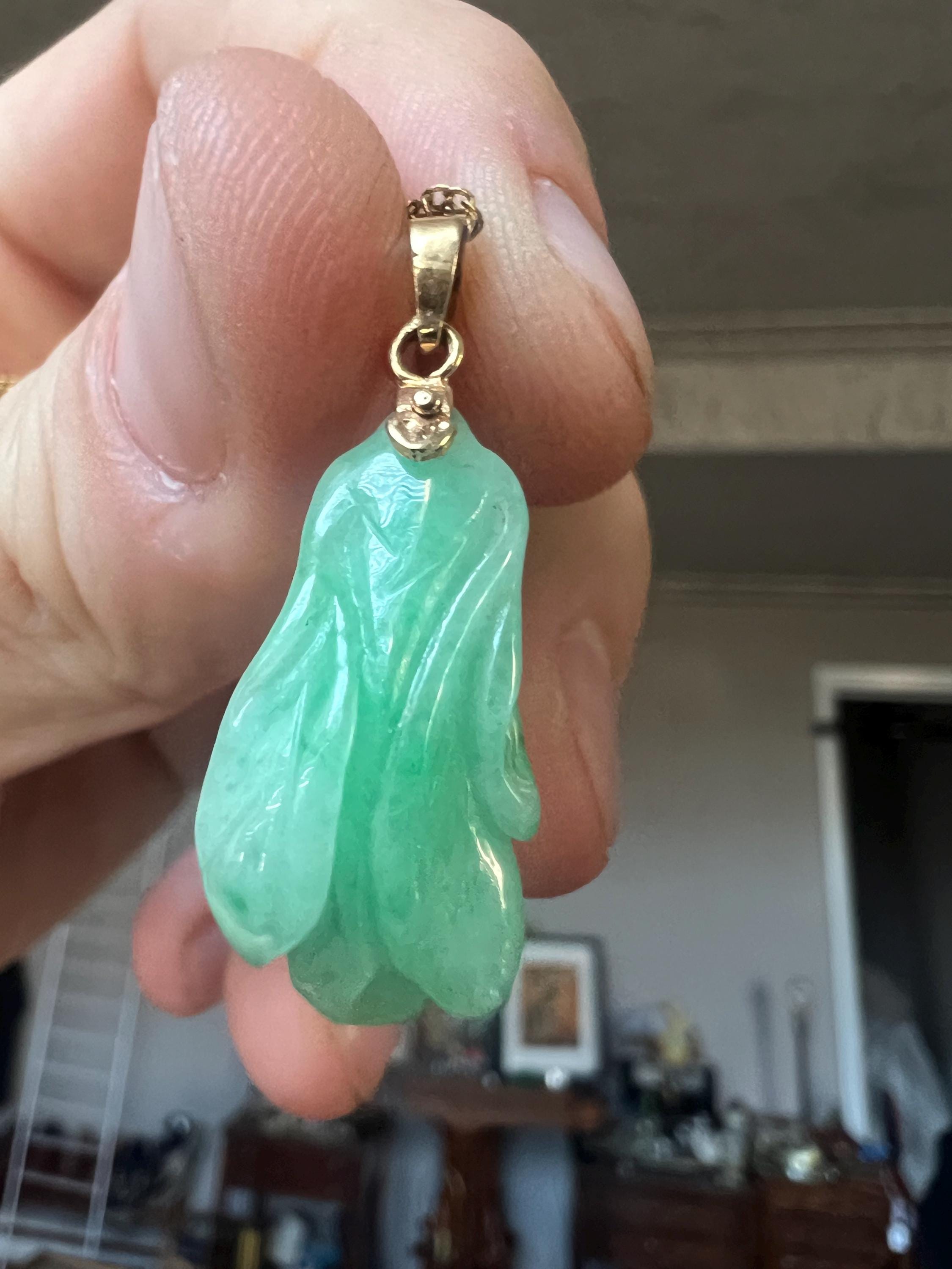 アンティーク 中国 グリーン ジェード Vintage Chinese Jade Flowers - Etsy