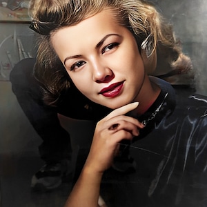 1940-1950’s LARGE B&W photo and frame of young woman