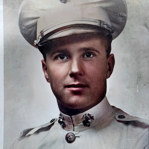 Ww2 Marine black and white photo.