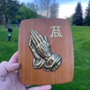 Albrecht Dürer Praying Hands bronze on wood