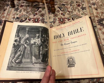 1892 Self-Pronouncing Edition of the Holy Bible, titled “The Light of the World”, was published by A.J. Conroy & Co.