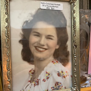 1940’s Colorized photo and frame of young woman