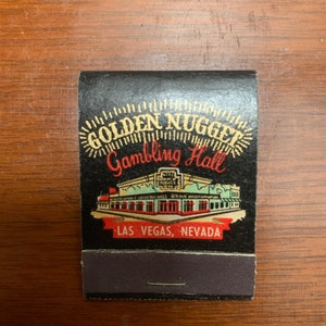 1950er Jahre &quot;Golden Nugget Glücksspiel-Halle-Roulette-Rad Feature Matchbook Las Vegas NV