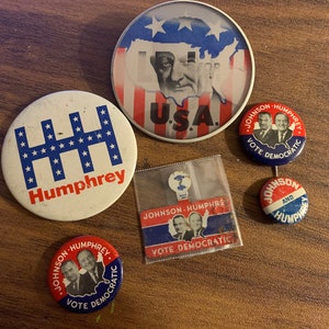 President Lyndon B. Johnson political pins