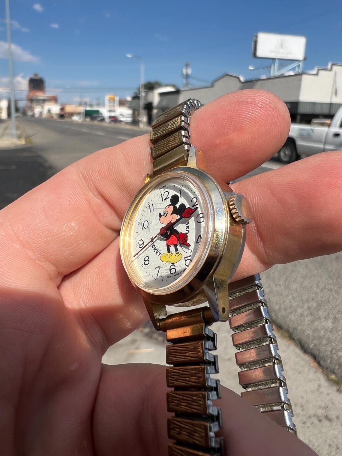 Vintage Bradley Mickey Mouse Watch Mechanical Windup Walt Disney