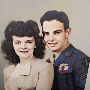 1940’s WWII 2nd Division USMC wedding photo