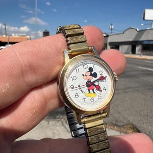 Vintage Bradley Mickey Mouse Watch – Mechanical Wind-Up – Walt Disney Productions – Hong Kong – Working