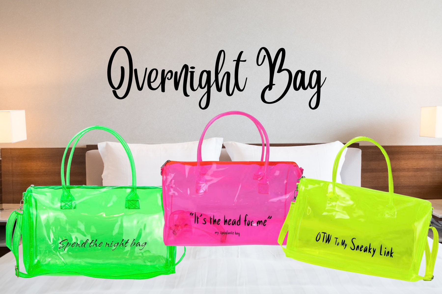 Overnight Tote Bag Gym Fashion Sneaky Link Bags Overnight PVC Transparent  Jelly Spend One Night Bag for Women - China Bag and Plastic Tote Bag price