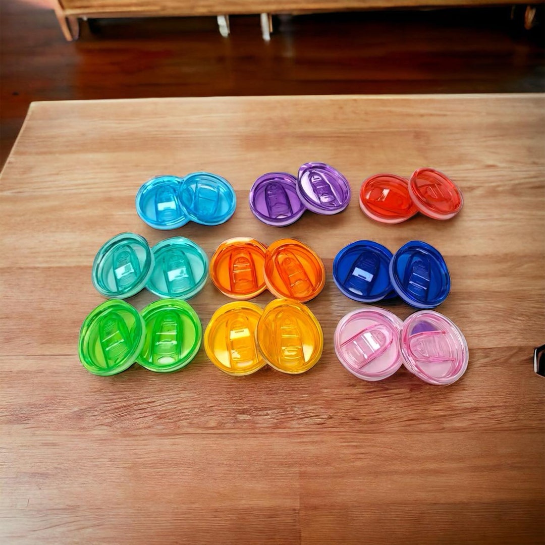 16oz Glass Can Bling Replacement Lid, Plain Plastic or 20oz Tumbler Colorful Replacement Lid