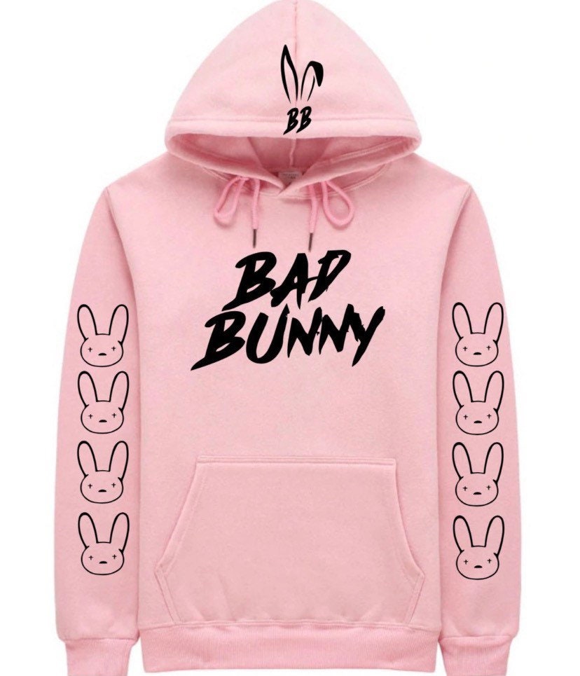 Sudaderas con capucha rosa Bad bunny con el logotipo de - Etsy México
