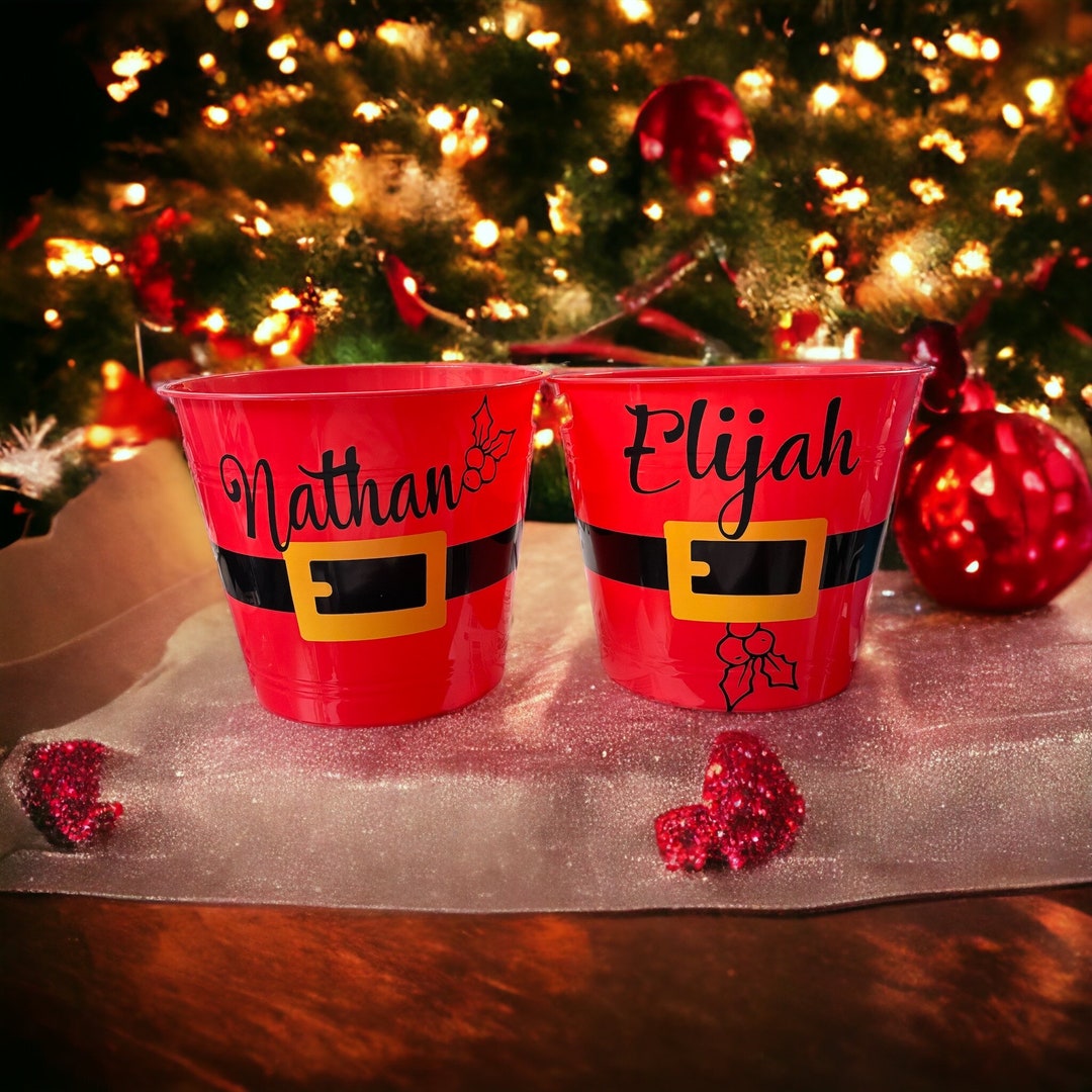 Christmas Gifting Pales Personalized, Large Custom Christmas Buckets