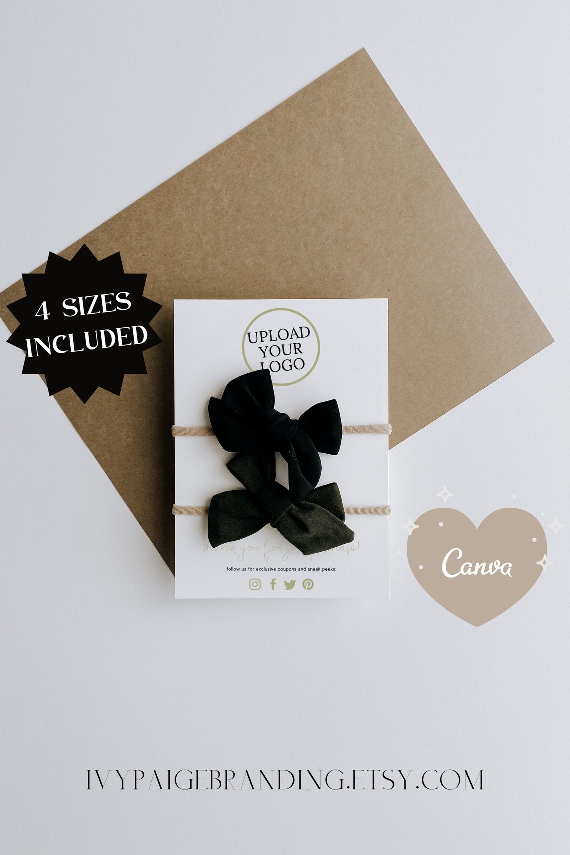 5x7 Headband Display Card Template 4x6 Headband Cards Etsy Canada