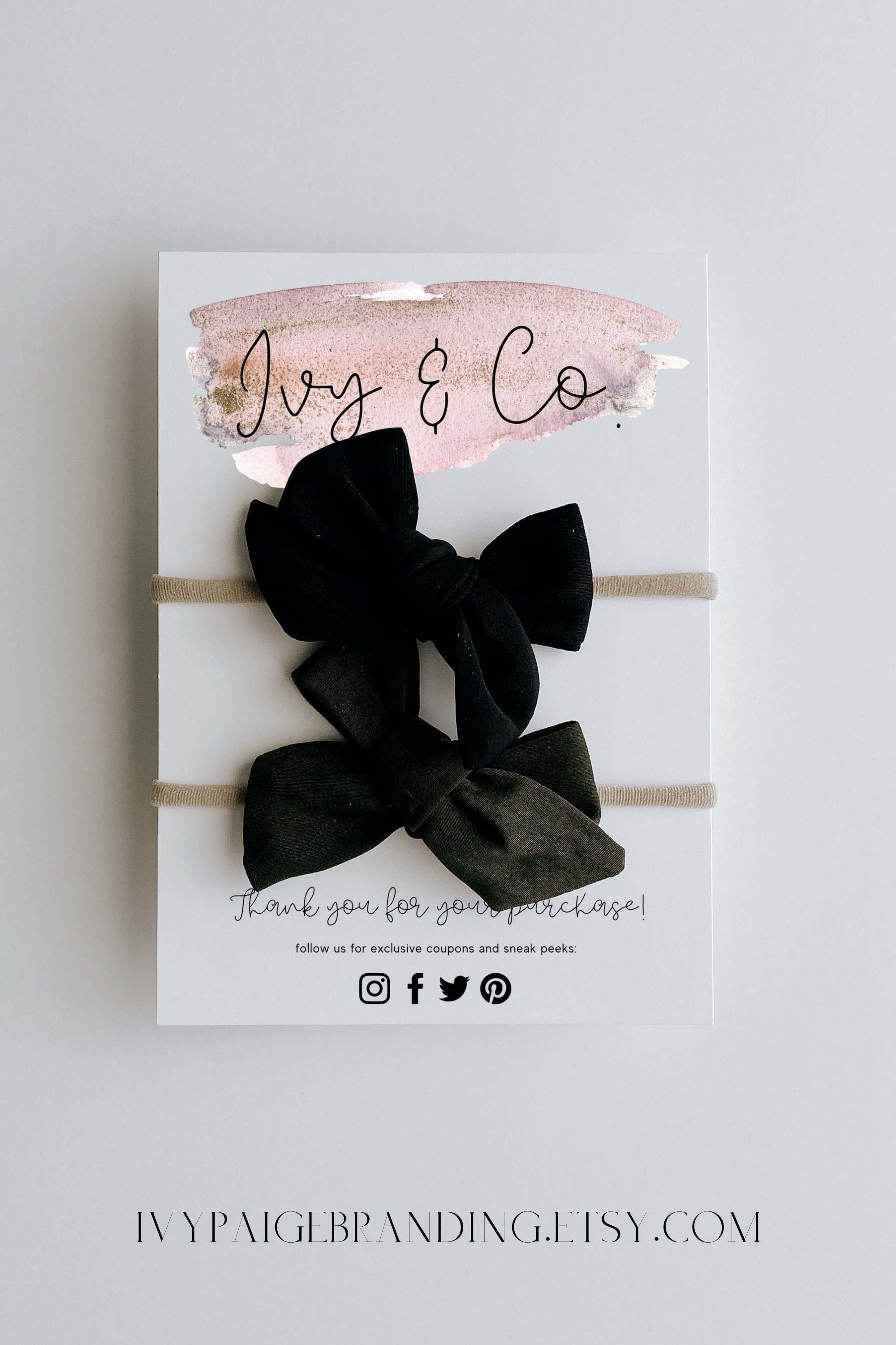 5x7 Headband Display Card Template 4x6 Headband Cards Etsy