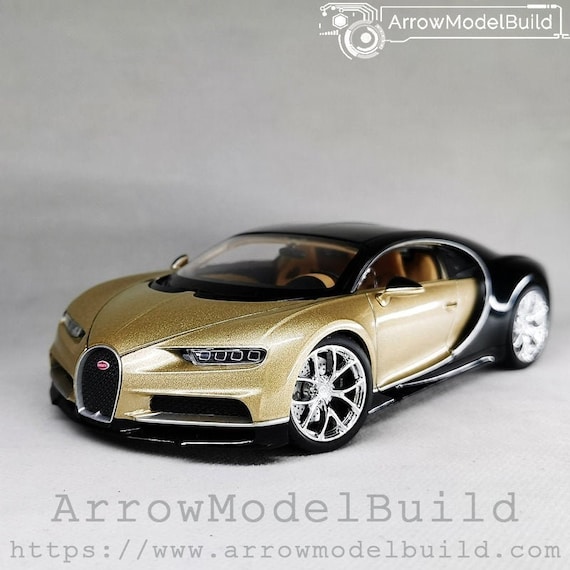 Arrowmodelbuild Bugatti Chiron champagne Gold Bright Black Built & Painted  1/24 Model Kit - Etsy