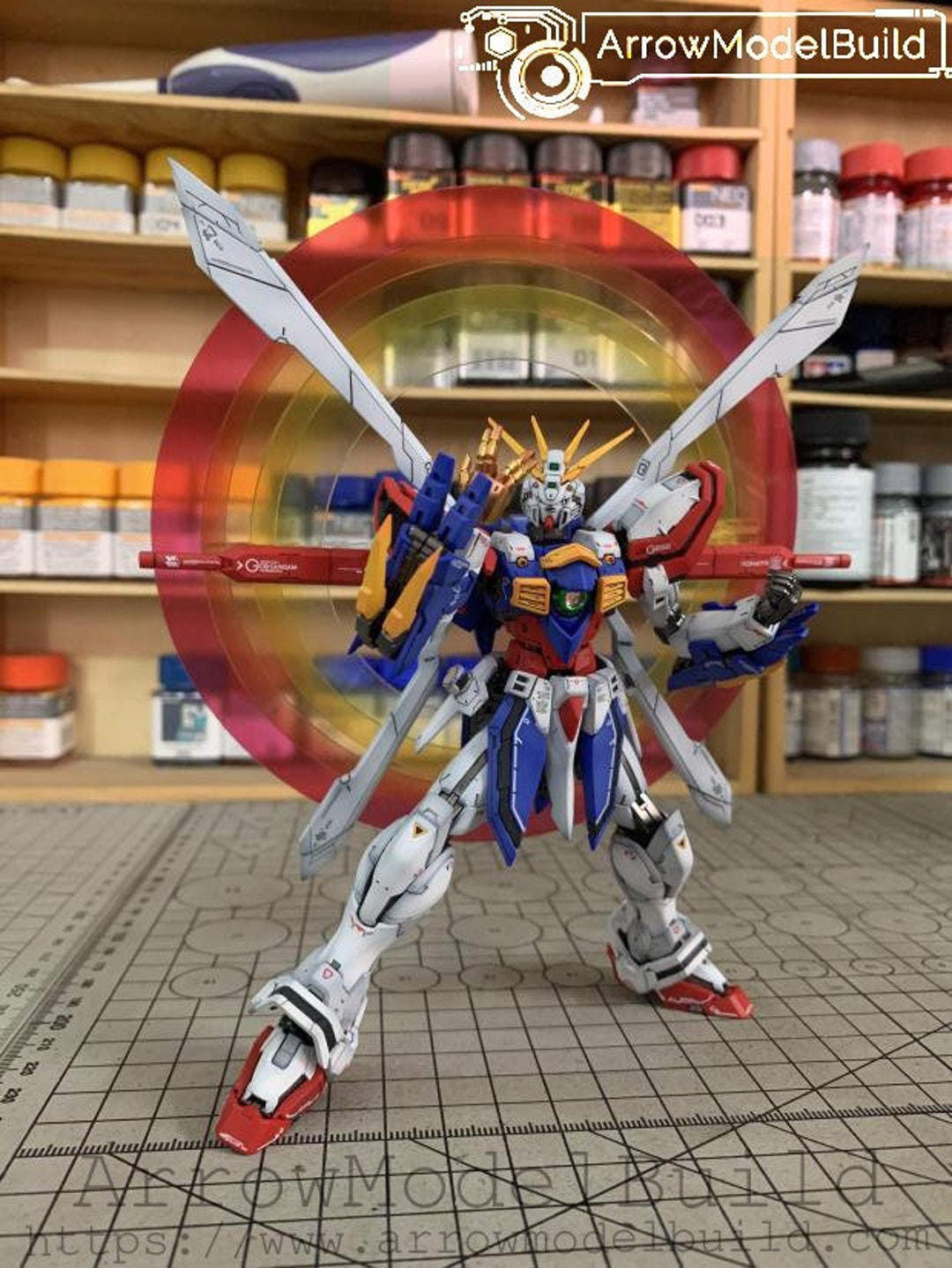 Arrowmodelbuild God Gundam shaping Built & Painted RG 1/144 Model Kit