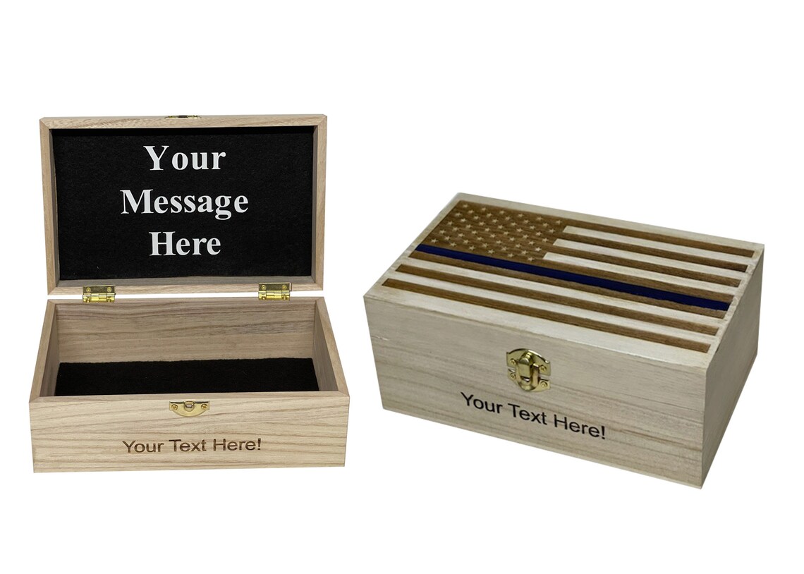 Personalized American Flag Wooden Box Engraved Storage Boxes Etsy