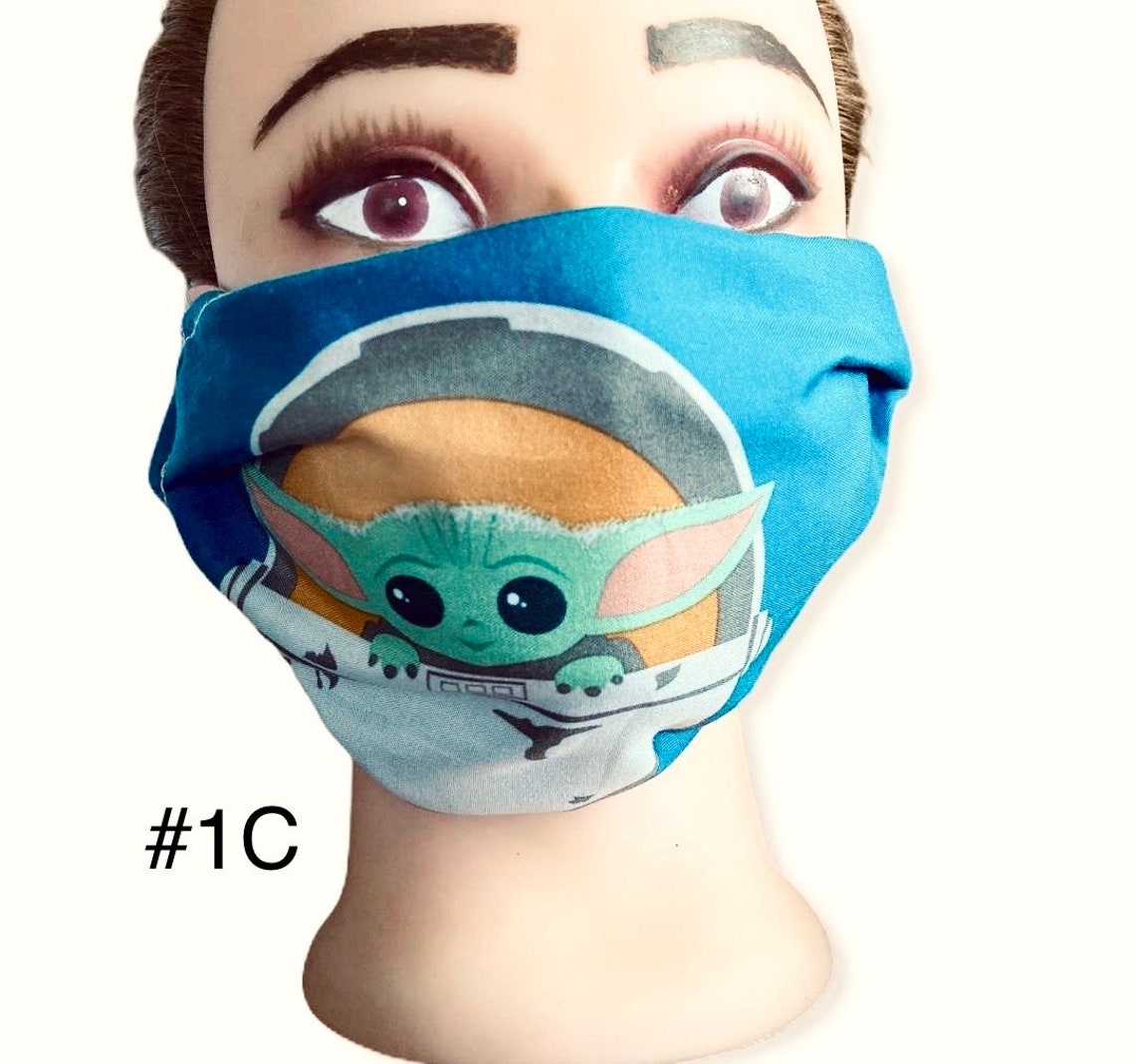 Baby Yoda Mandalorian Face Masks Etsy