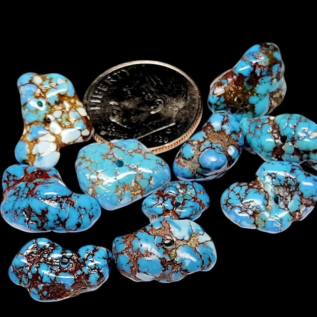 Golden Turquoise Golden Hill Turquoise Nugget Beads: Kazakhstan Lavender Turquoise (44. ...