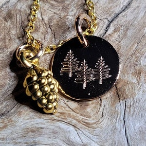 Pine Tree and Pine Cone Adventure Nature Hiking Necklace