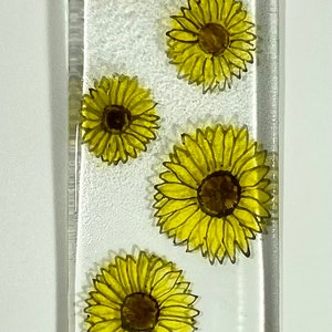 Hand Painted Fused Glass Sunflower Sun Catcher