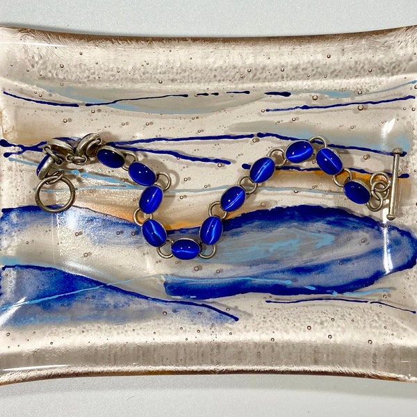 4" x 6" Hand Painted Fused Glass Dish