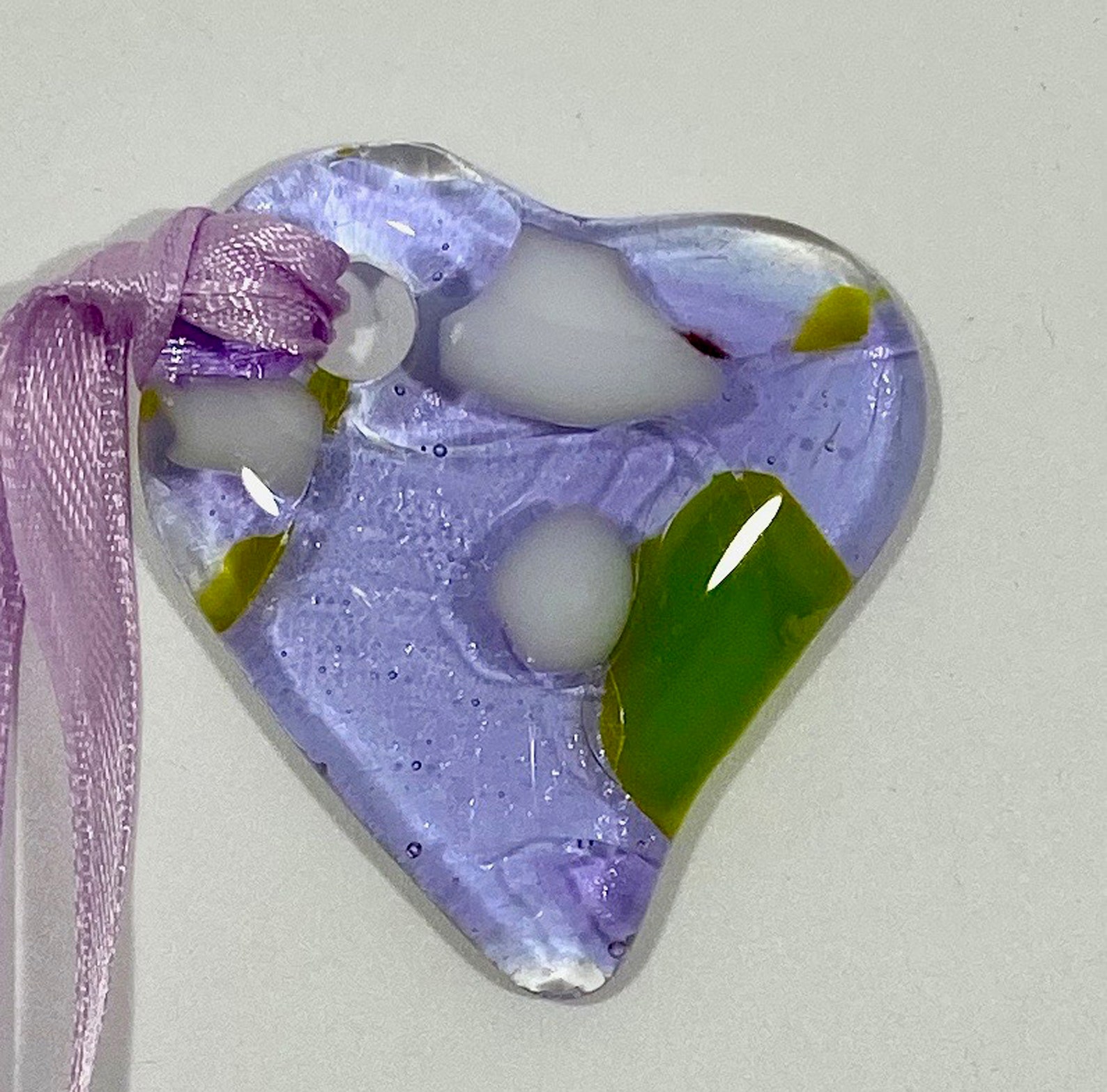 1 Handmade Fused Glass Heart Etsy