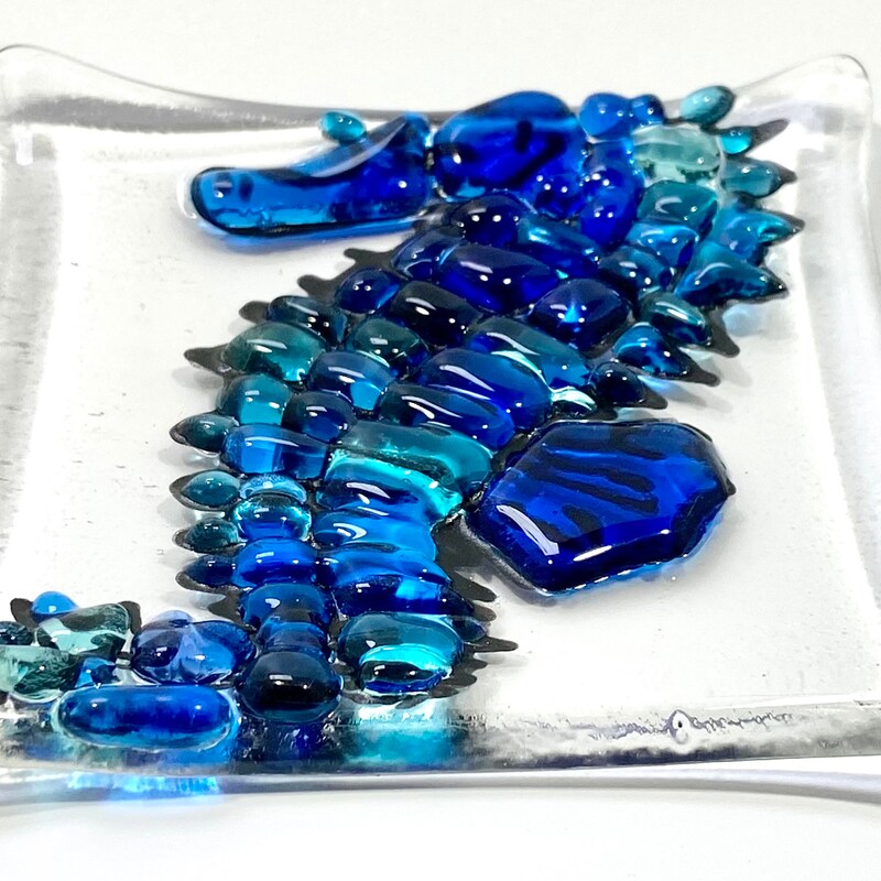 Sea Horse Slumped Glass Plate main image 1