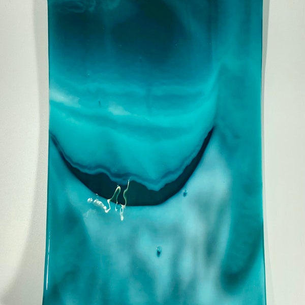 Handmade Fused Glass Turquoise Dish