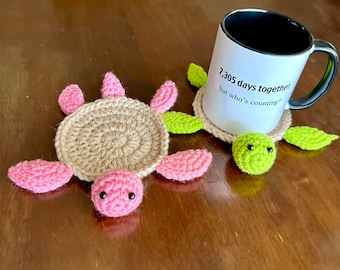PDF, pattern of crochet turtle coaster