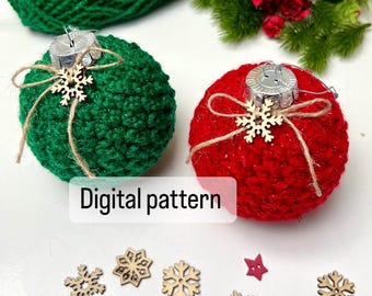Modèle au crochet, Motif de décoration de Noël au crochet, Décorations pour arbre de Noël au crochet, Modèle numérique