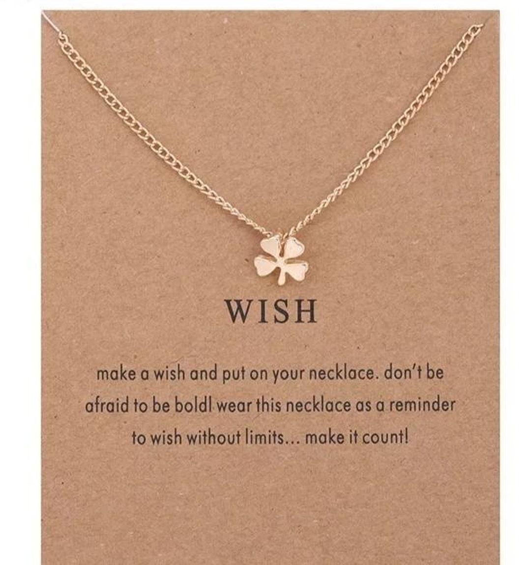 Meaning Necklace Wish 4 Leaf Clover Lucky Clover Necklace 