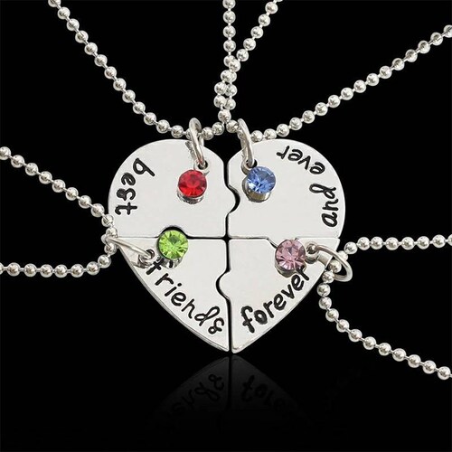 4 Piece Set Men and Women Necklace BFF 