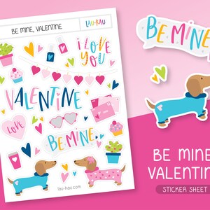 Valentine Sticker Sheet | Cute Stickers | Cute Sticker Sheet | Stationery Stickers | Journal Stickers | Planner Stickers | Glossy Stickers