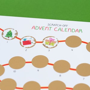 Gratta via il calendario dell'Avvento / Calendario dell'Avvento / Calendario dell'Avvento Scratch-Off / Attività natalizia / Calendario dell'Avvento per bambini / Attività natalizia