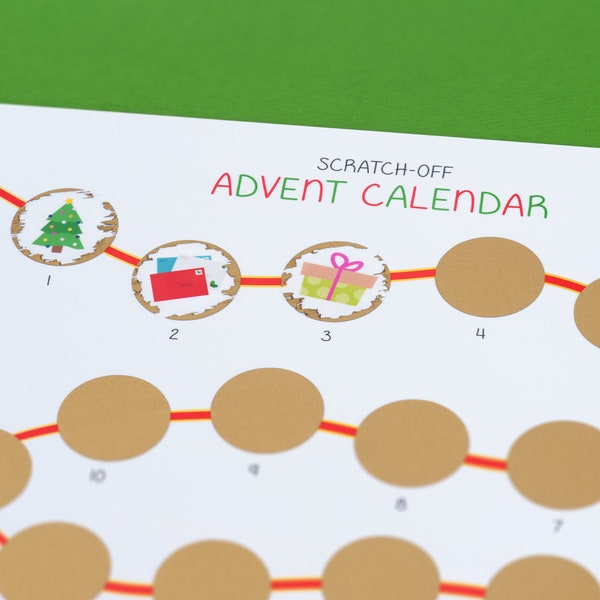 Scratch Off Advent Calendar | Advent Calendar | Scratch-Off Advent Calendar | Christmas Activity | Kids Advent Calendar | Holiday Activity