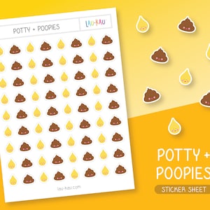 Zindelijkheidstrainingstickers | Stickervel voor zindelijkheidstraining | Potjestickers | Stickerkaart voor zindelijkheidstraining | Potjestickers | Kak Stickers