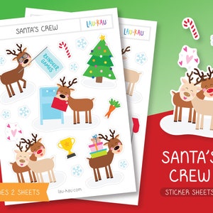 Reindeer Sticker Sheet | Reindeer Stickers | Christmas Stickers | Rudolph Stickers | Holiday Stickers | Christmas Sticker Sheet | Reindeer