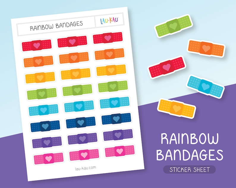 Pink Bandage Sticker Bandages Sticker Sheet | Bandages Stickers | Bandage Stickers | Bandage ...
