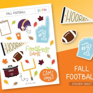 Football Sticker Sheet | Cute Stickers | Cute Sticker Sheet | Stationery Stickers | Journal Stickers | Planner Stickers | Glossy Stickers