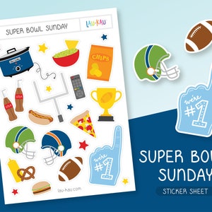 Super Bowl Sticker Sheet | Superbowl Stickers | Super Bowl | Superbowl | NFL Stickers | Football Stickers | Game Day | NFL Super Bowl | 2022