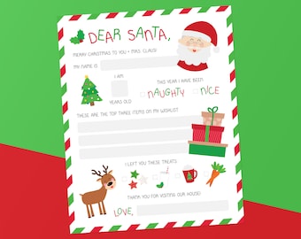 Printable Santa Letter | Letter to Santa | Santa Mail | Letter to Santa Claus | Dear Santa Claus | Letter to North Pole | Instant Download