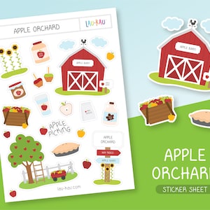 Apple Orchard Sticker Sheet | Fall Stickers | Fall Sticker Sheet | Stationery Stickers | Journal Stickers | Glossy Stickers | Fall | Autumn