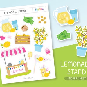 Lemonade Sticker Sheet | Lemonade Stickers | Lemon Sticker Sheet | Lemon Stickers | Lemonade Stand Stickers | Lemonade Stand | Lemonade