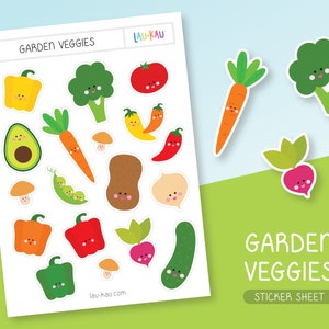 Feuille d'autocollants végétaux | Autocollants de légumes | Autocollants Légumes | Feuille d'autocollants de légumes | Feuille d'autocollants végétariens | Autocollants Végétariens
