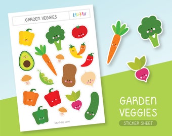 Vegetable Sticker Sheet | Vegetable Stickers | Vegetables Stickers | Vegetables Sticker Sheet | Veggie Sticker Sheet | Veggie Stickers