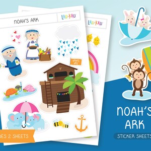 Noah&#39;s Ark Sticker Sheets | Cute Stickers | Cute Sticker Sheet | Stationery Stickers | Journal Stickers | Planner Stickers | Glossy Stickers
