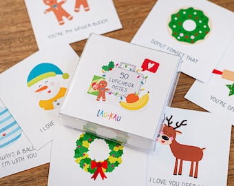 Christmas Lunchbox Notes | Lunchbox Cards | Encouragement Cards | Motivational Cards | Kindness Cards | Christmas Notes | Lunchbox Notes